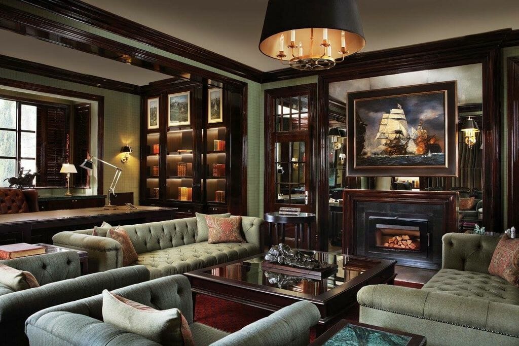 Interior dark wood bold luxury